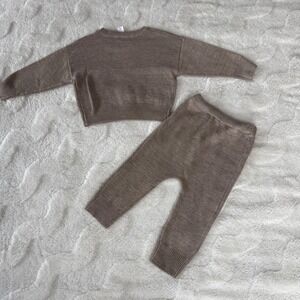 Modern Moments by Gerber Baby Knit Sweater Pants Set Tan 18M